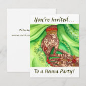 Uitnodigingen van Henna Party (Voorkant / Achterkant)