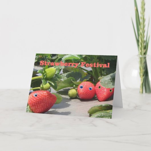 Uitnodigingen van het aardbeienfestival (Voorkant)