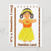Uitnodigingen van het Briefkaart Hawaiian Luau (Voorkant / Achterkant)