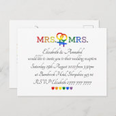 Uitnodigingen van het briefkaart - Mevrouw en mevr (Voorkant / Achterkant)