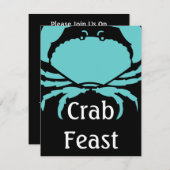 Uitnodigingen van het casual Fun Crab Feast Festiv (Voorkant / Achterkant)