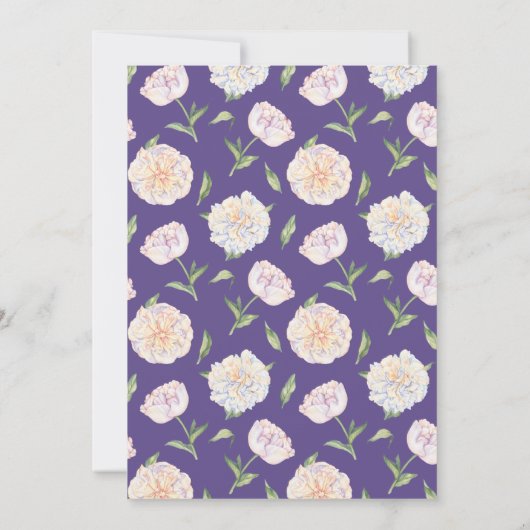 Uitnodigingen van het Huwelijk Puple van de pioen (Achterkant)