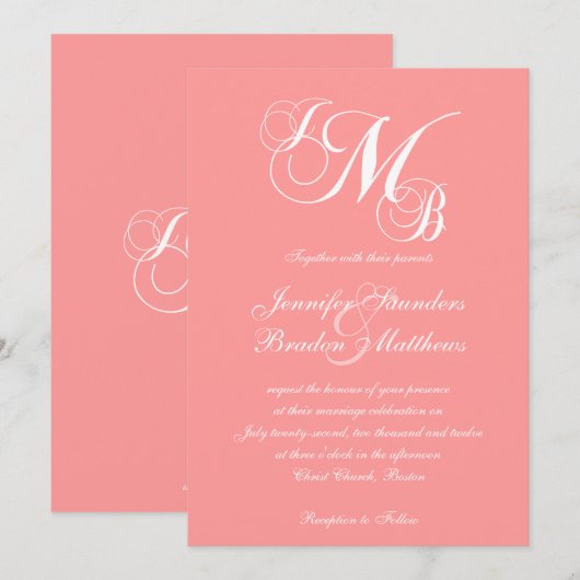 Uitnodigingen van het Huwelijk van de Brief van (Voorkant / Achterkant)