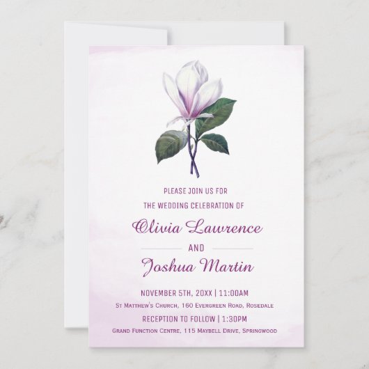 Uitnodigingen van het huwelijk van Magnolia (Voorkant)