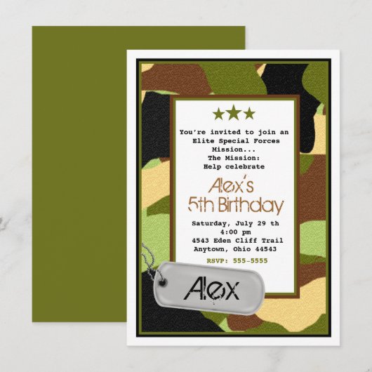 Uitnodigingen van het leger, militaire uitvindinge (Voorkant / Achterkant)