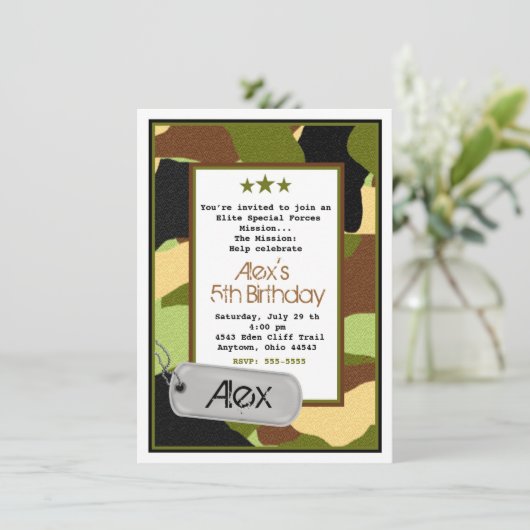 Uitnodigingen van het leger, militaire uitvindinge (Staand voorkant)