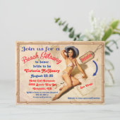 Uitnodigingen van het Meisjes Beach Getaway Weeken (Staand voorkant)