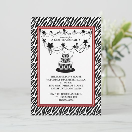 Uitnodigingen van het nieuwjaarsfeest (Staand voorkant)