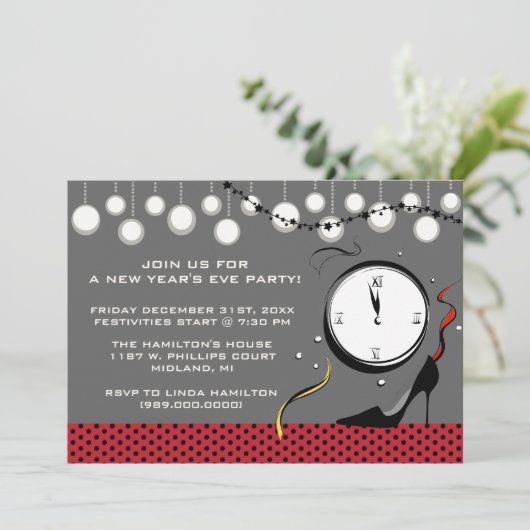 Uitnodigingen van het nieuwjaarsfeest (Staand voorkant)