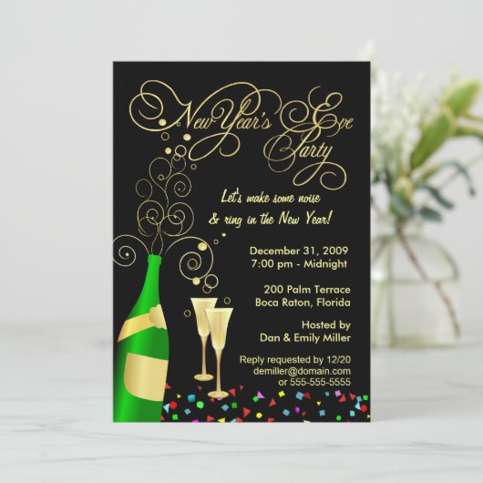 Uitnodigingen van het nieuwjaarsfeest (Staand voorkant)
