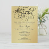 Uitnodigingen van het nieuwjaarsfeest - legant gou (Staand voorkant)