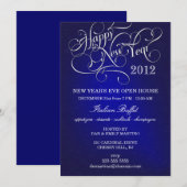 Uitnodigingen van het nieuwjaarsfeest - Midnight B (Voorkant / Achterkant)