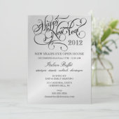 Uitnodigingen van het nieuwjaarsfeest - Zilver (Staand voorkant)