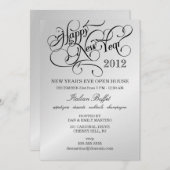 Uitnodigingen van het nieuwjaarsfeest - Zilver (Voorkant / Achterkant)