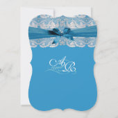 Uitnodigingen van het Rustic Country Lace Blue Wed (Achterkant)