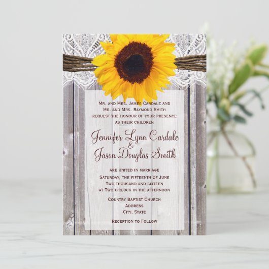 Uitnodigingen van het Rustige land - Sunflower Bar (Staand voorkant)