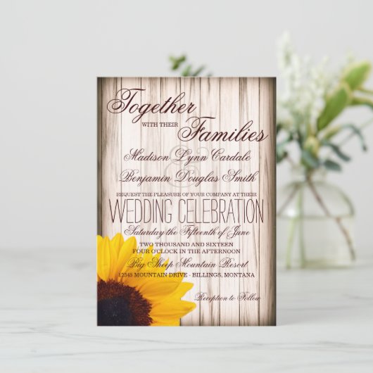 Uitnodigingen van het Rustige land - Sunflower Bar (Staand voorkant)