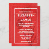 Uitnodigingen van het Rustische Rode Weddenschap (Voorkant / Achterkant)