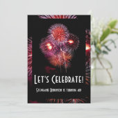 Uitnodigingen van het zwarte Vuurwerk van de Parti (Staand voorkant)