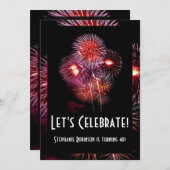 Uitnodigingen van het zwarte Vuurwerk van de Parti (Voorkant / Achterkant)