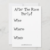 Uitnodigingen van Hilarious Post Race Party (Achterkant)