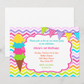 Uitnodigingen van Ice Cream Birthday Party (Voorkant / Achterkant)