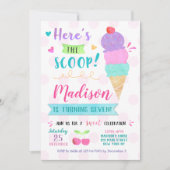 Uitnodigingen van Ice Cream Birthday Party (Voorkant)