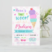 Uitnodigingen van Ice Cream Birthday Party (Staand voorkant)