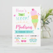 Uitnodigingen van Ice Cream Birthday Party (Staand voorkant)