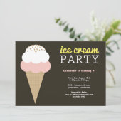 Uitnodigingen van Ice Cream Birthday Party (Staand voorkant)
