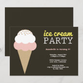 Uitnodigingen van Ice Cream Birthday Party (Voorkant / Achterkant)