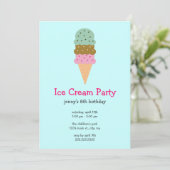 Uitnodigingen van Ice Cream Party (Staand voorkant)