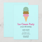 Uitnodigingen van Ice Cream Party (Voorkant / Achterkant)
