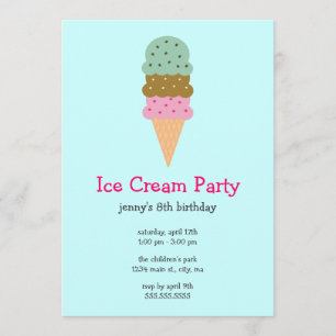 Uitnodigingen van Ice Cream Party