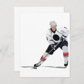 Uitnodigingen van Ice Hockey Player (Voorkant / Achterkant)
