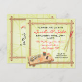 Uitnodigingen van Japanse Sushi-partij (Voorkant / Achterkant)