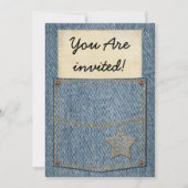 Uitnodigingen van Jeans Pocket Party (Voorkant)