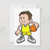 Uitnodigingen van jonge Basketball Player (Voorkant)
