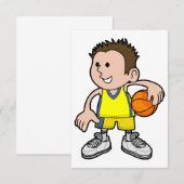 Uitnodigingen van jonge Basketball Player (Voorkant / Achterkant)
