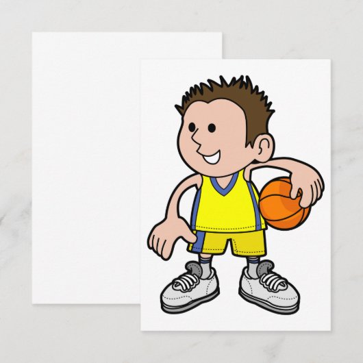 Uitnodigingen van jonge Basketball Player (Voorkant / Achterkant)
