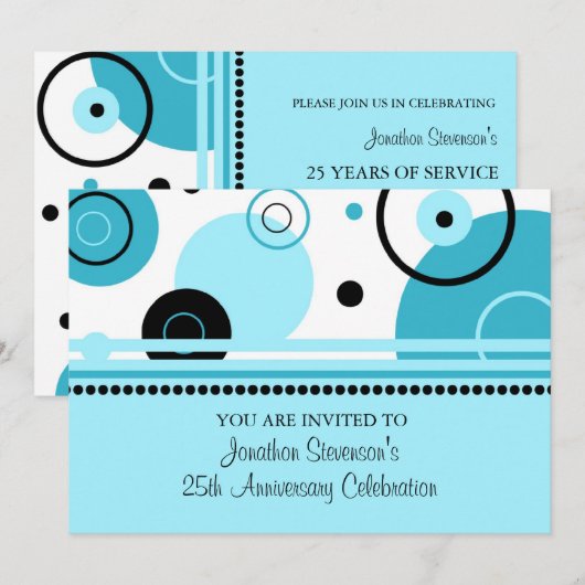 Uitnodigingen van Jubilea van werknemers (Voorkant / Achterkant)