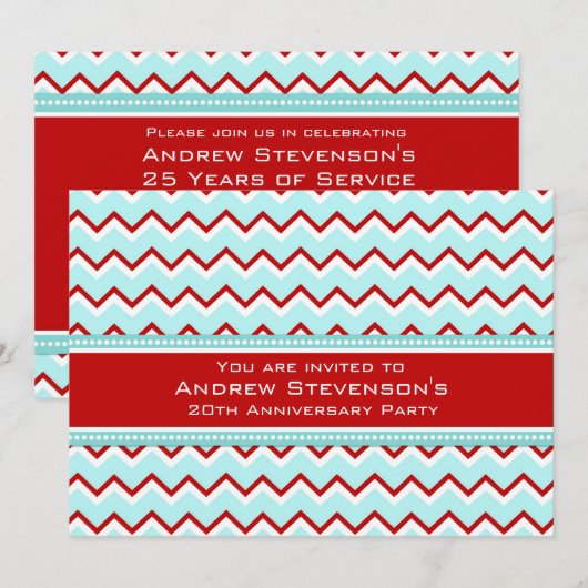 Uitnodigingen van Jubilea van werknemers (Voorkant / Achterkant)