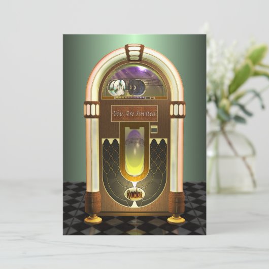 Uitnodigingen van Jukebox Party (Staand voorkant)
