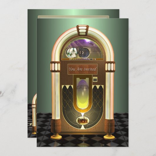 Uitnodigingen van Jukebox Party (Voorkant / Achterkant)