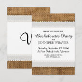 Uitnodigingen van Jute en Lace Bachelorette Party (Voorkant / Achterkant)