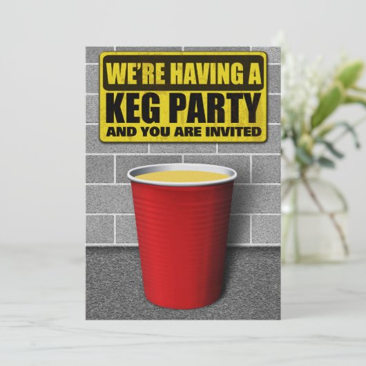 Uitnodigingen van Keg Party (Staand voorkant)