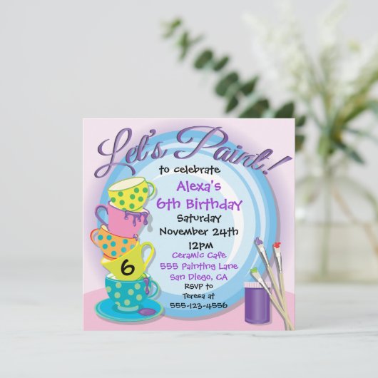 Uitnodigingen van keramische pootpartijen (Staand voorkant)