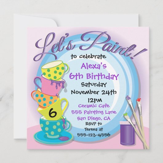 Uitnodigingen van keramische pootpartijen (Voorkant)