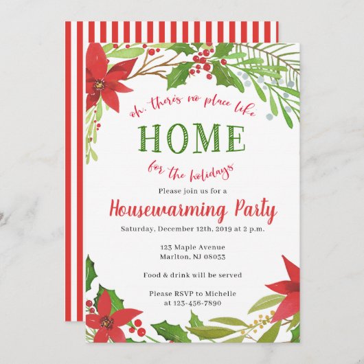 Uitnodigingen van kerstfeest- en winterfeest (Voorkant / Achterkant)