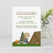 Uitnodigingen van Kinder Camp Out Birthday Party (Staand voorkant)
